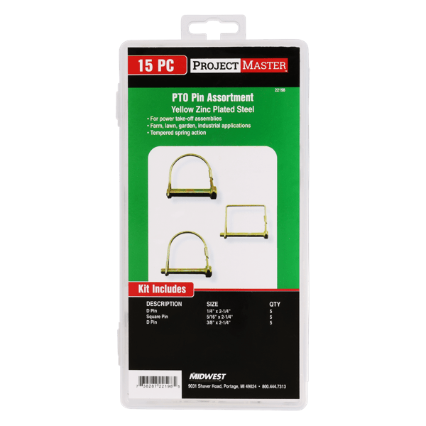 ProjectMaster Round & Square 15pc PTO Pin Kit
