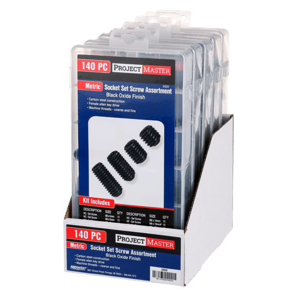 ProjectMaster Metric Socket Set Screw 140pc Kit