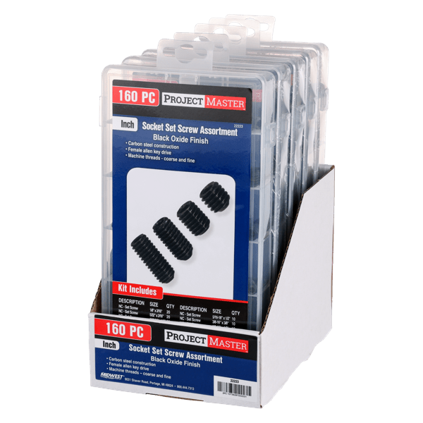 ProjectMaster Inch Socket Set Screw 160pc Kit