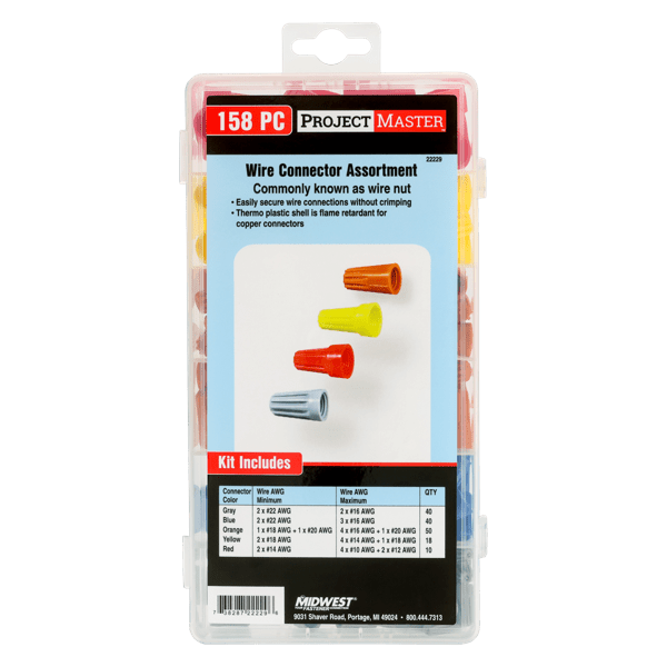 ProjectMaster Wire Nut Connector 158pc Kit