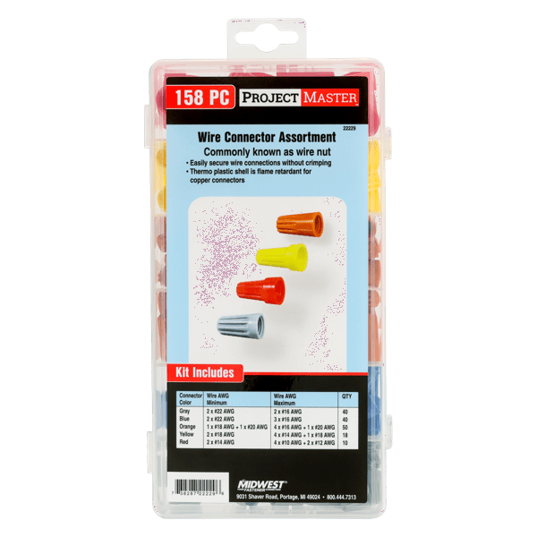 ProjectMaster Wire Nut Connector 158pc Kit