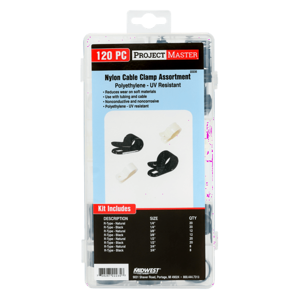 ProjectMaster Nylon Cable Clamp 120pc Kit