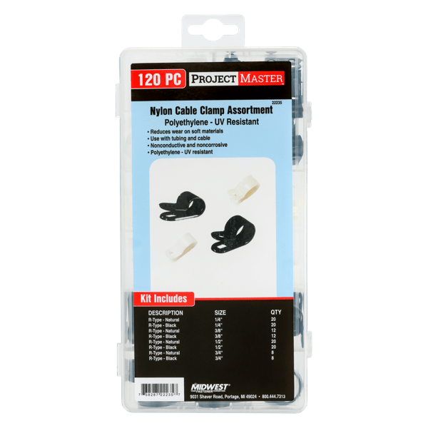 ProjectMaster Nylon Cable Clamp 120pc Kit