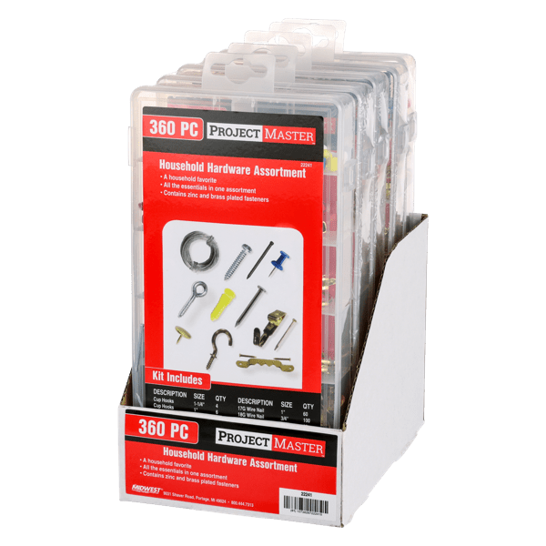 ProjectMaster Assorted Household Hardware 360pc Kit