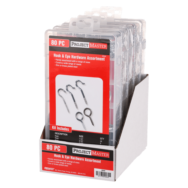 ProjectMaster Large Hook & Eye Hardware 80pc Kit