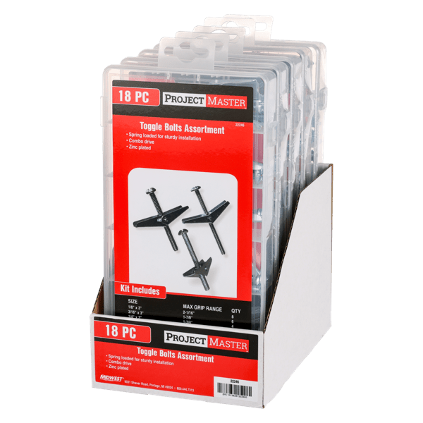 ProjectMaster Spring Toggle Bolt 18pc Kit