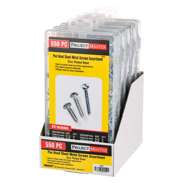 ProjectMaster Pan Head Sheet Metal Screw 550pc Kit