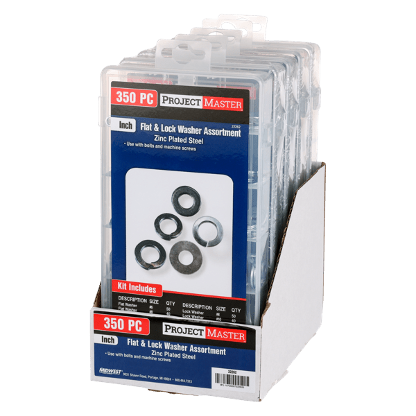 ProjectMaster Inch Flat & Lock Washer 350pc Kit