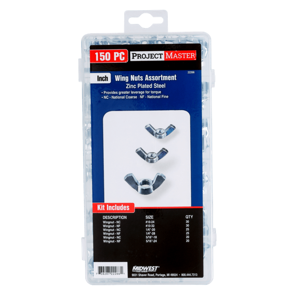 ProjectMaster Inch Wing Nut 150pc Kit
