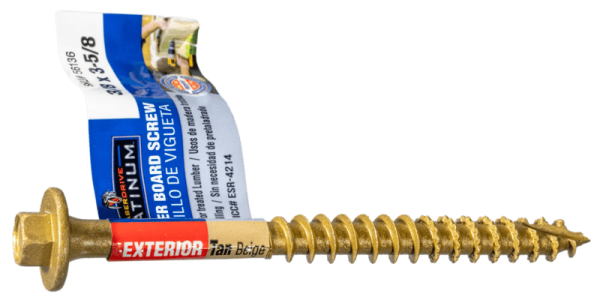 3/8 x 3-5/8 SaberDrive Platinum Hex Head Lag Screws