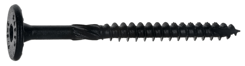 3/8 x 3-3/4 Black Structural Screws Flagged