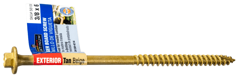 3/8 x 6 Tan Ledger Board Screws Flagged