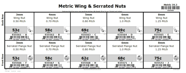 3mm thru 8mm Wing & Serrated Nut Assortment