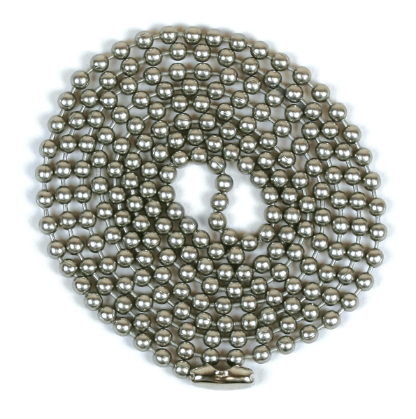 Beaded Chain,#6 Pewter,3' W/Con