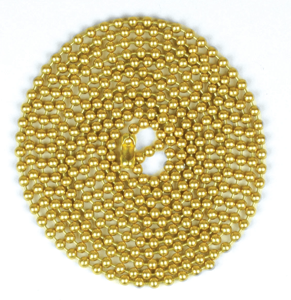 Beaded Chain,#6 Brass,5'W/Conn