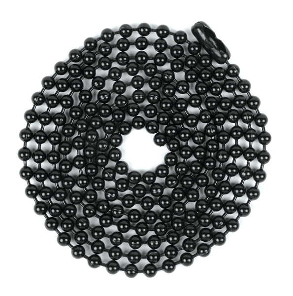 Beaded Chain,#6 Black,3' W/Conn