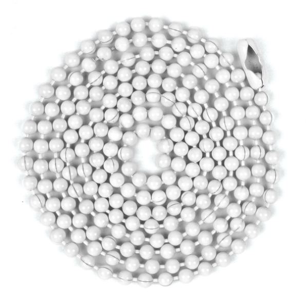 Beaded Chain, #6 White,3′ W/Con