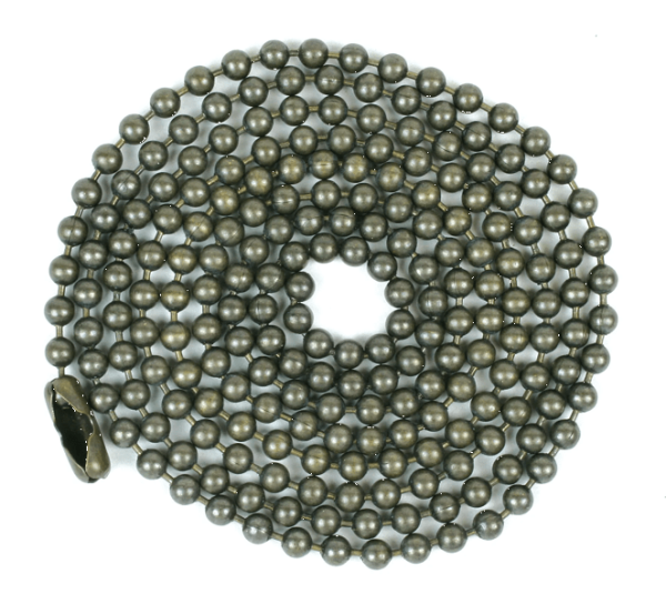 Beaded Chain,#6 Ant Brass,3′ W/
