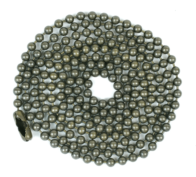 Beaded Chain,#6 Ant Brass,3' W/